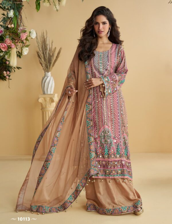 Digital Print Mirror Work Heavy Palazzo Sets 10113