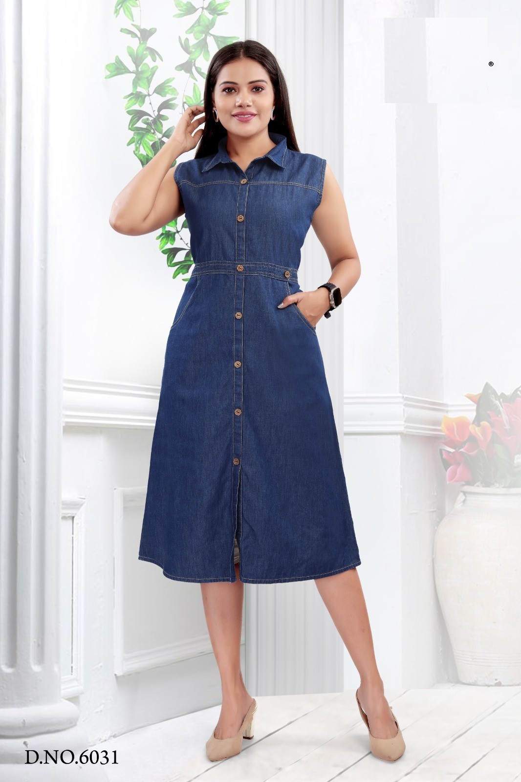 Chic Look Straight Fit Denim Kurtis 6031