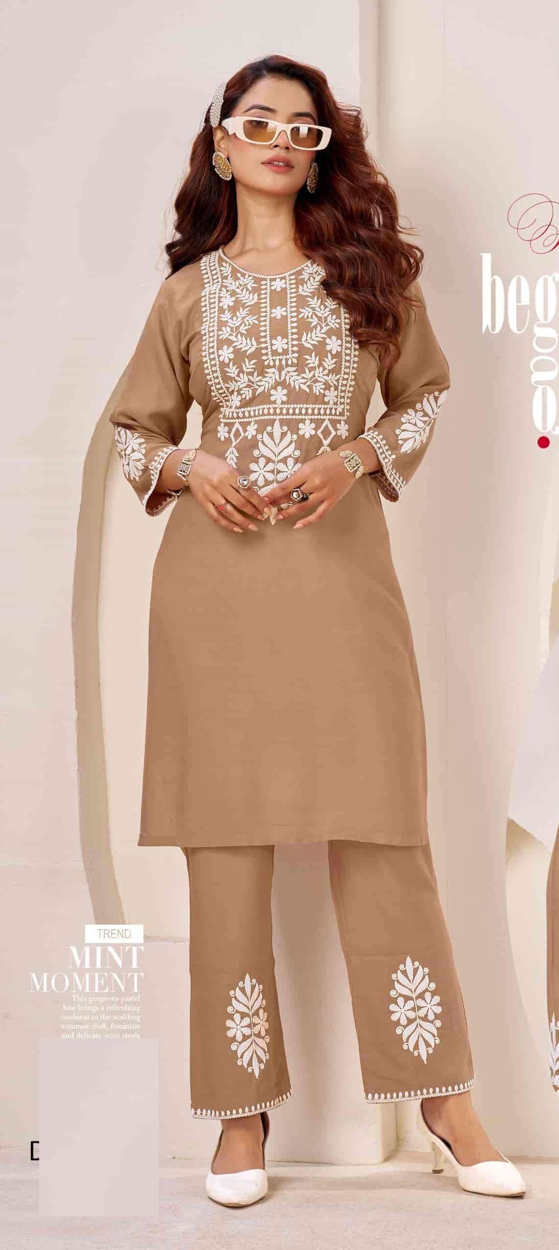 Lucknowi Work Casual Wear Mal Cotton Cord Set 1001