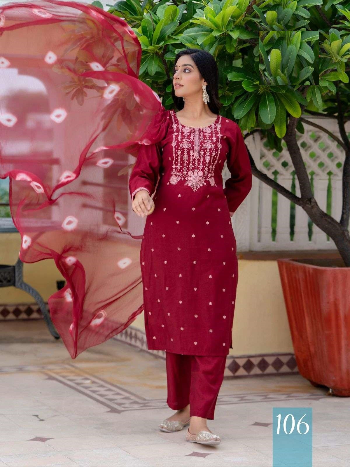 Maroon Printed Roman Silk Suits With Soft Silk Dupatta 106
