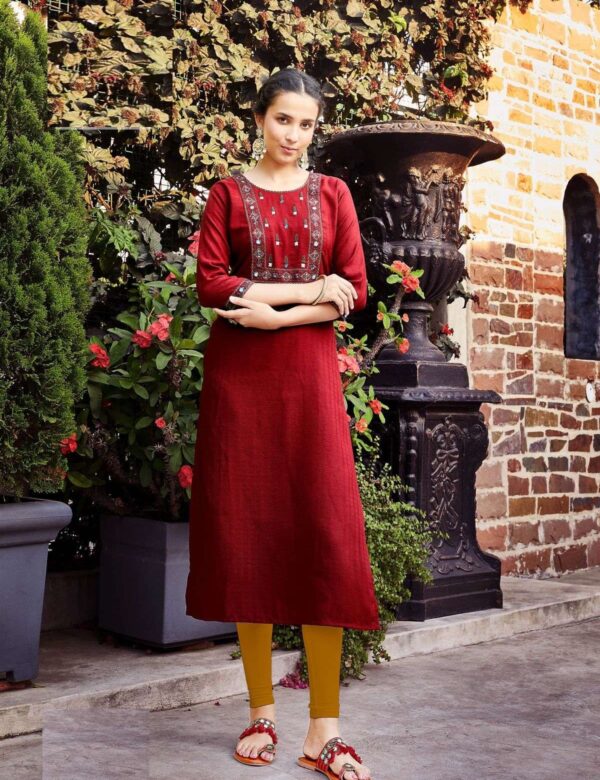 Festive Wear Fancy Fabric Full Stitch Kurtis 10002