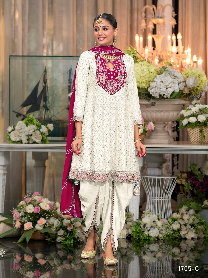 Indowestern look Short Kurti, Dhoti & Dupatta Sets For Festivals & Weddings 1705