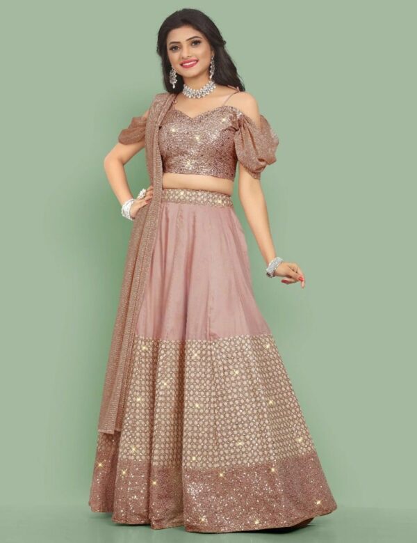 Puff Sleeve Off Shoulder Indowestern Lehenga 273