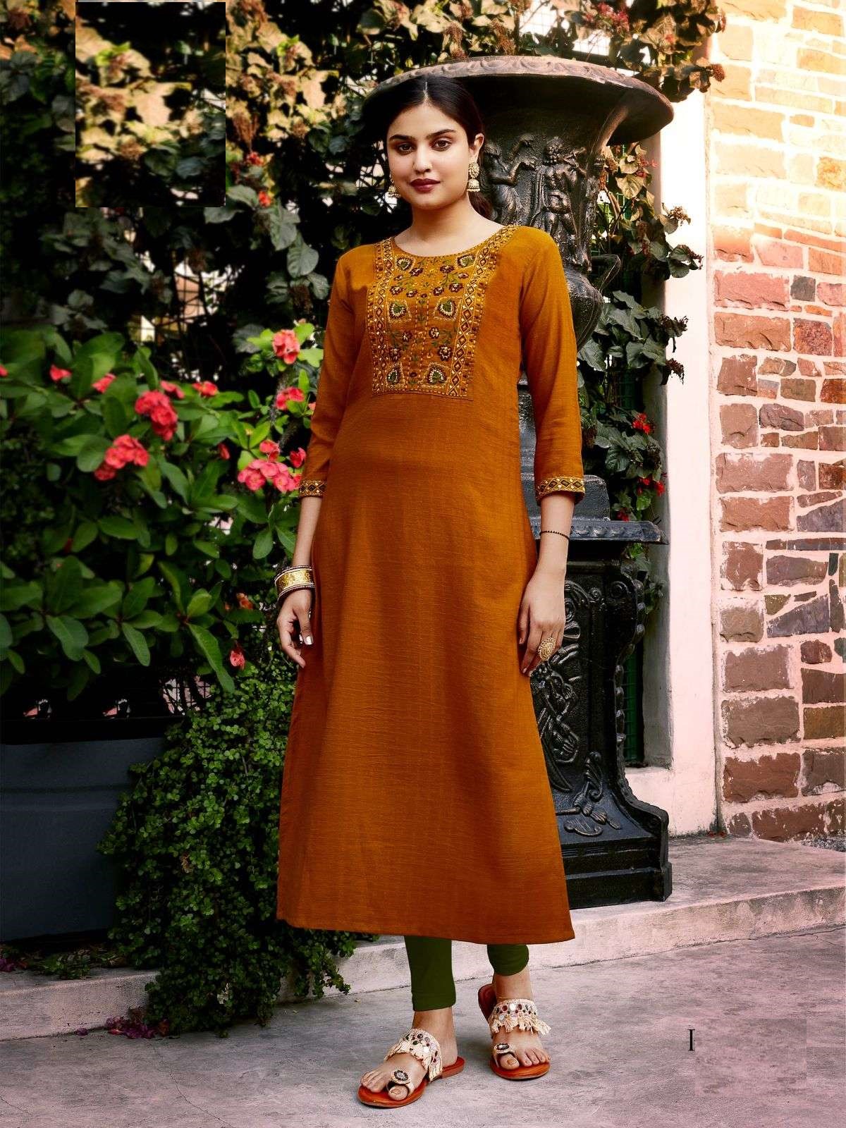Festive Wear Fancy Fabric Full Stitch Kurtis 10003