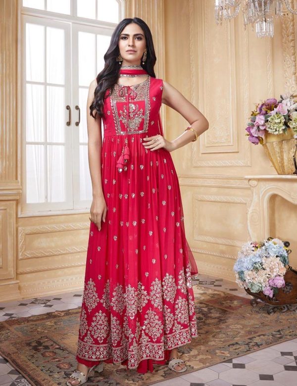 Party Wear Fancy Sequins Heavy Georgette Suits 1801