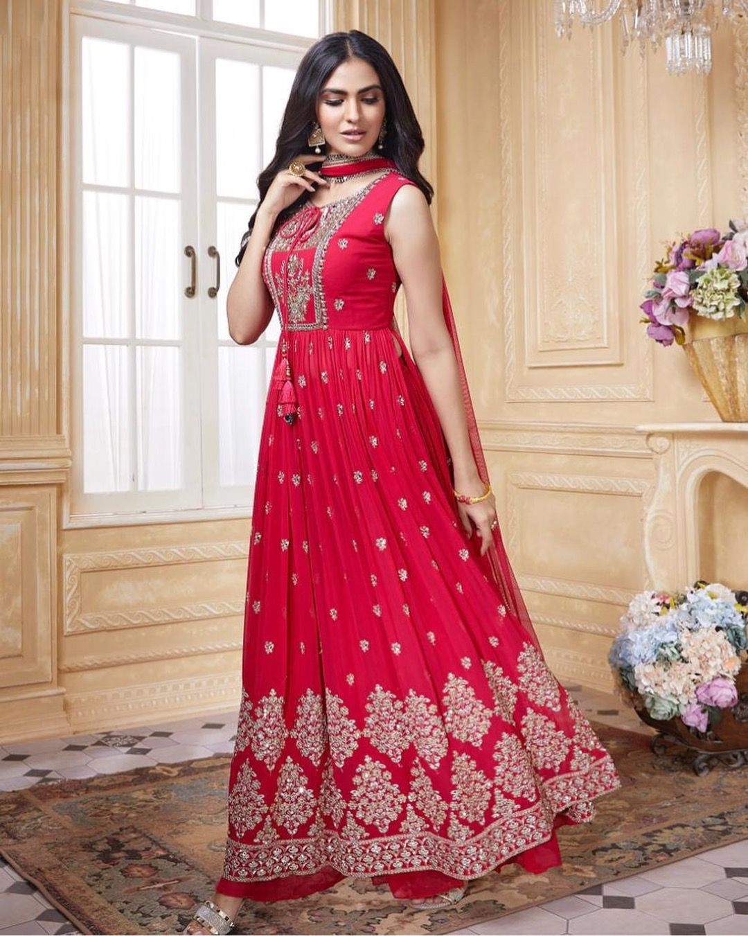 Party Wear Fancy Sequins Heavy Georgette Suits 1801 - Image 2