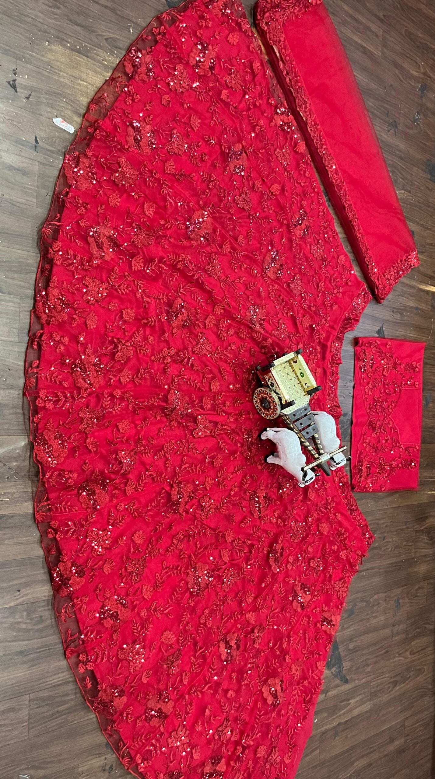 Mesmerizing Maroon Soft Net Semi Stitched Wedding Lehenga 2011 - Image 3