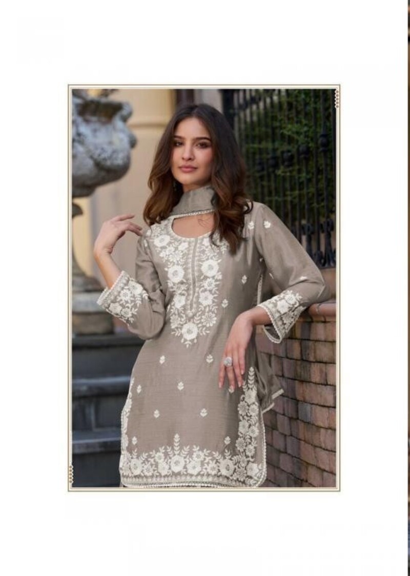 Chinon Silk Lucknowi Work Festive Look Gharara Sets By Aarshi Fashions 4301 - Image 8