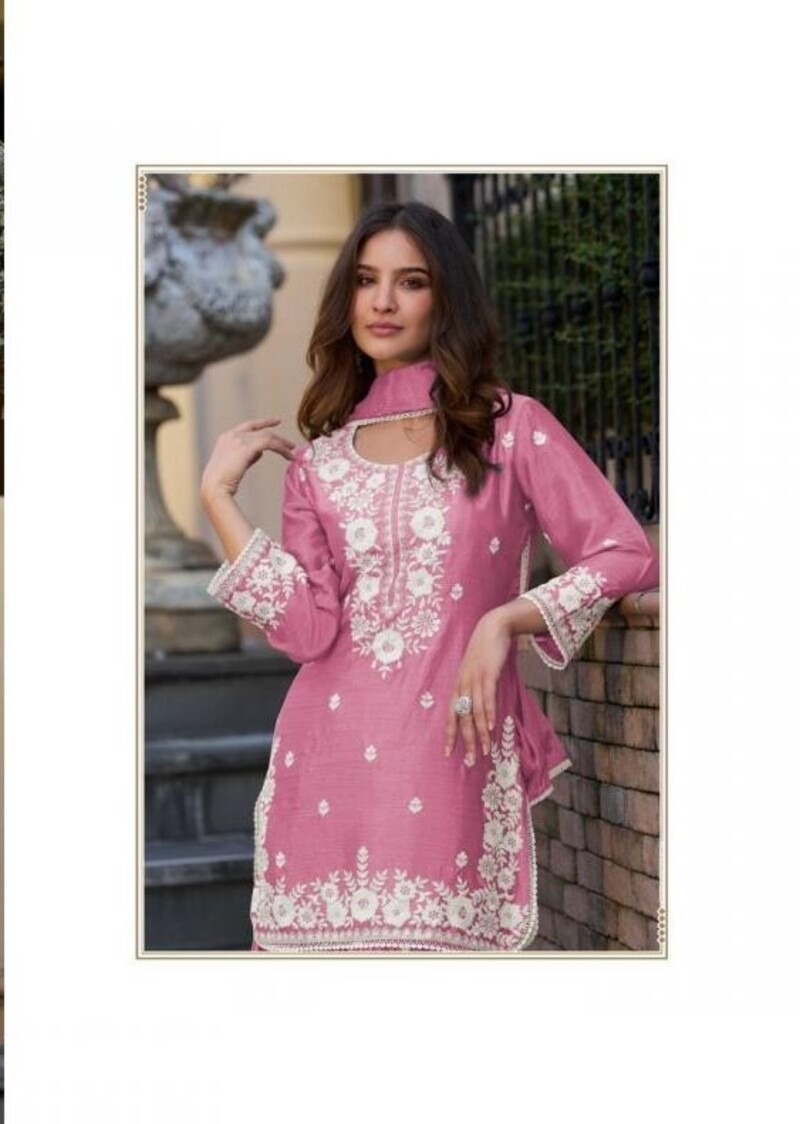 Chinon Silk Lucknowi Work Festive Look Gharara Sets By Aarshi Fashions 4301 - Image 10
