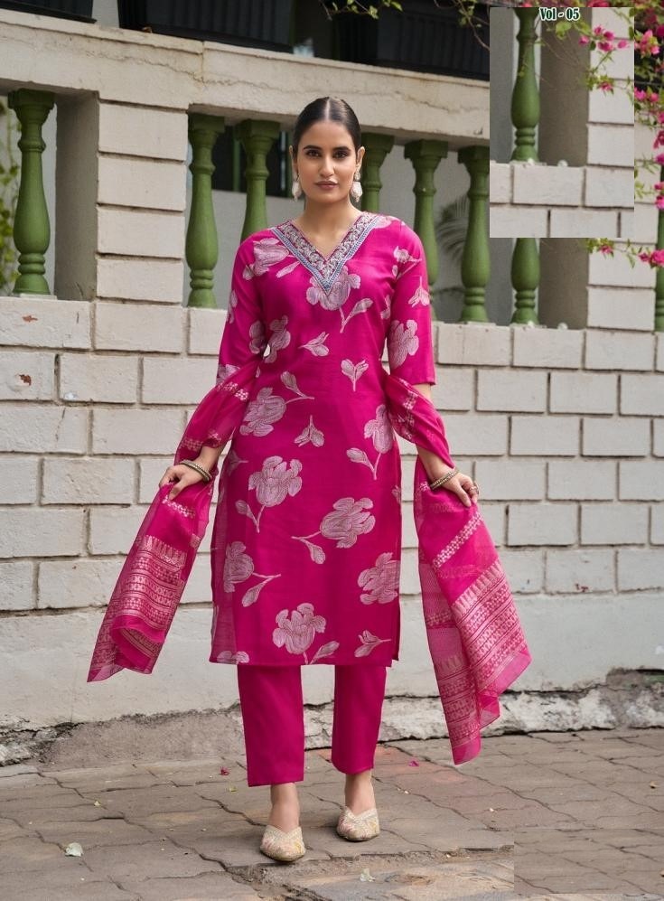 Casual Wear Digital Prints Vetican Silk Suits 5001 - Image 2
