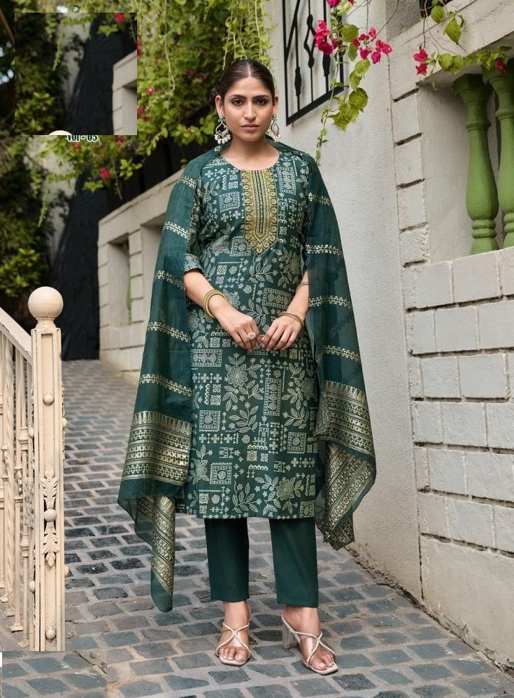 Casual Wear Digital Prints Vetican Silk Suits 5001 - Image 3