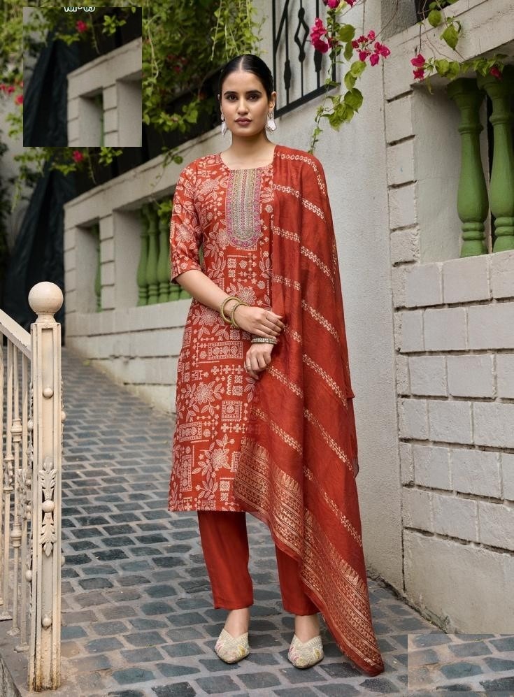 Casual Wear Digital Prints Vetican Silk Suits 5001 - Image 6