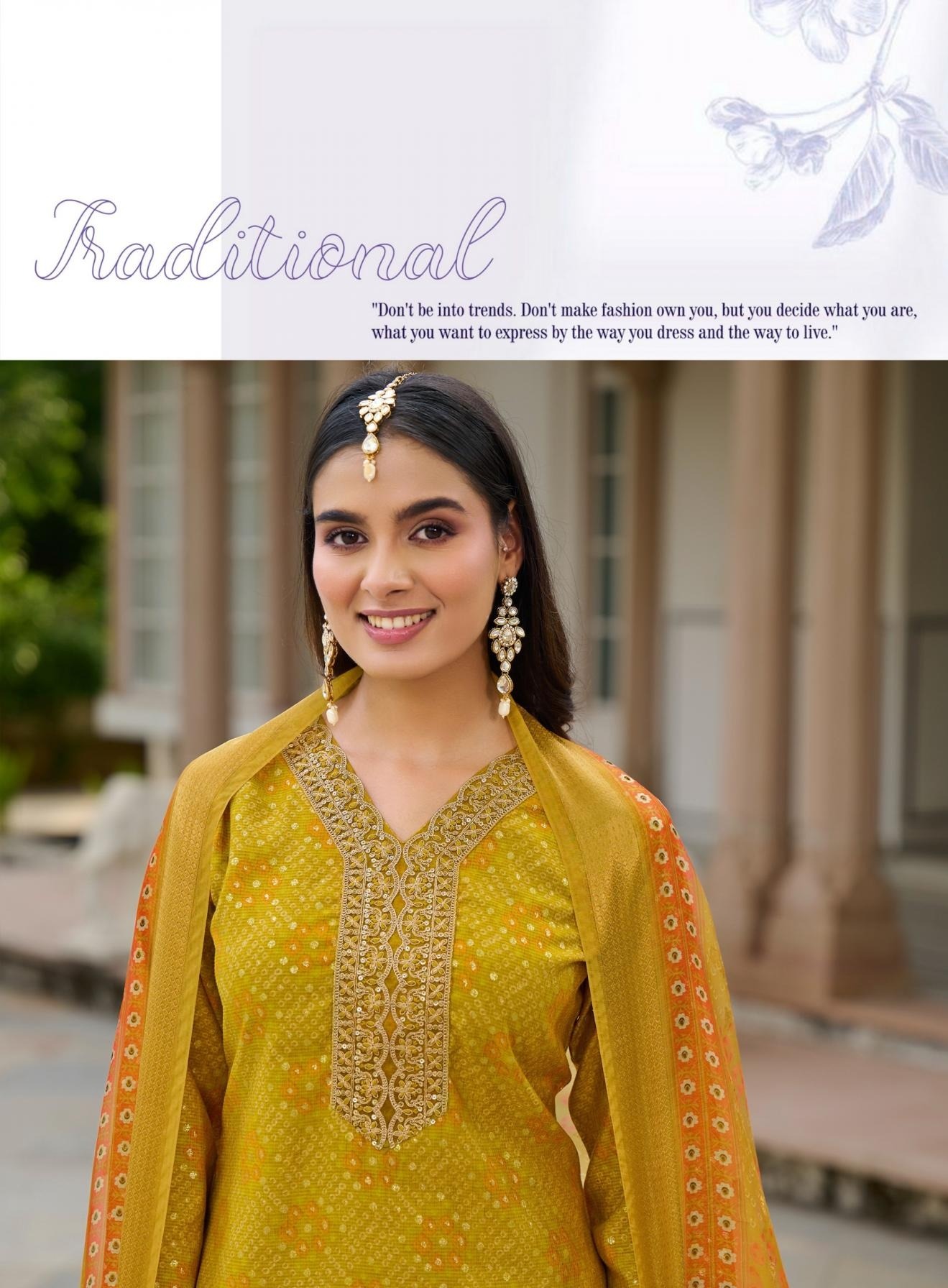 Traditional Look Bandhani & Leriya Print With Embroidery Salwar Suits 2001 - Image 8