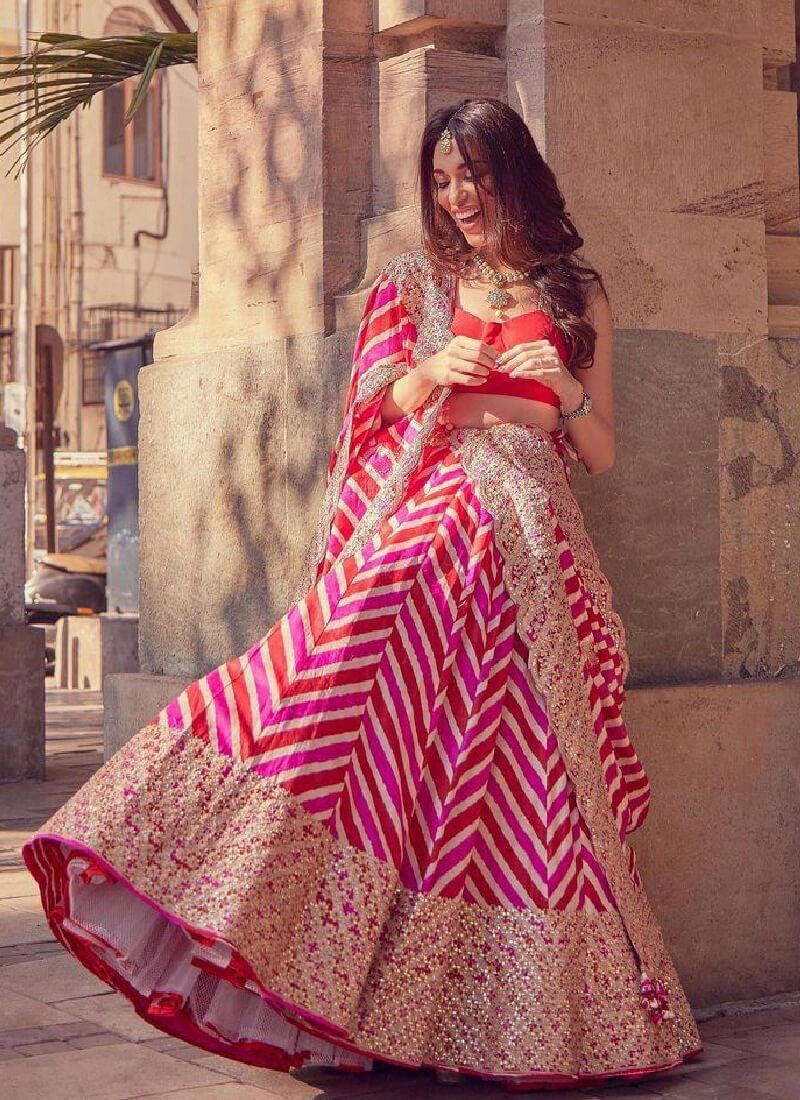 Leriya Print Heavy Gota Work Wedding Lehenga 295