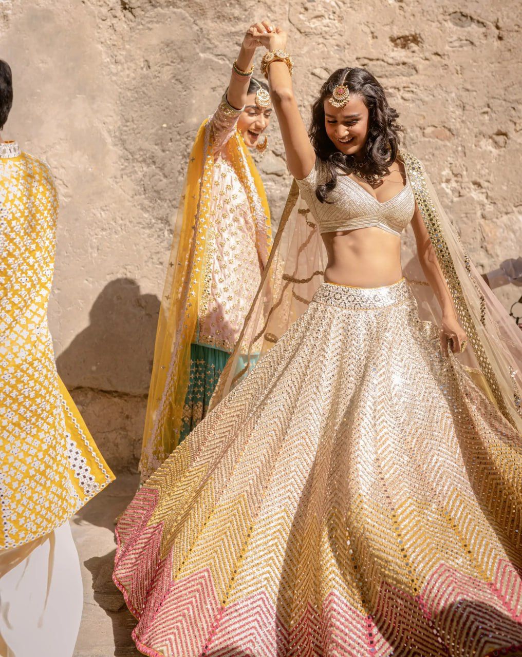 Light Cream Heavy Georgette Wedding Lehenga 317 - Image 2