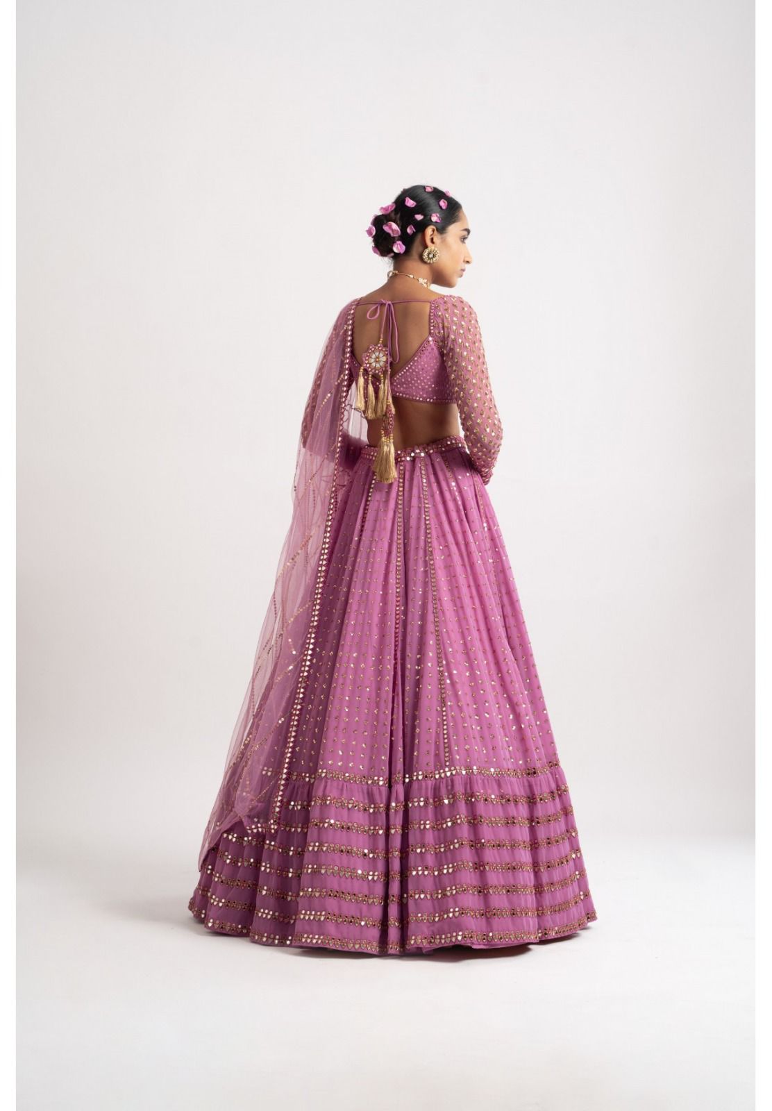 Lovely Lavender Heavy Sequins Work Wedding Lehenga 338A - Image 2