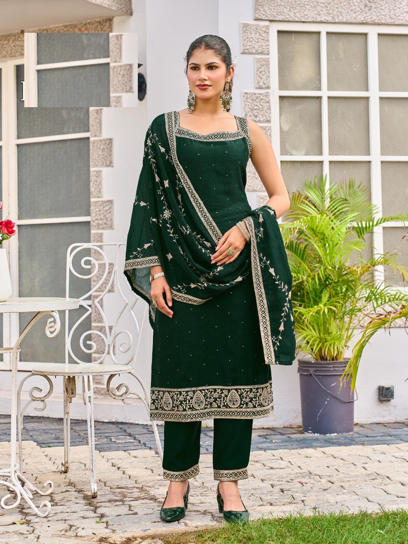 Festive Wear Silk Suits With Dupatta 1001