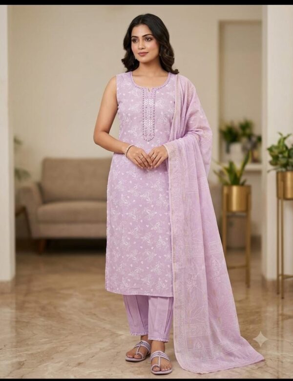 Lavender Crush Silk Hand Work Festive Suits 1012