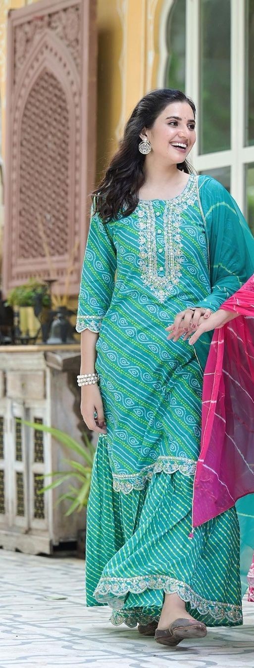 Bandhej print suit sales