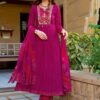 Magenta Silk Anarkali Suit
