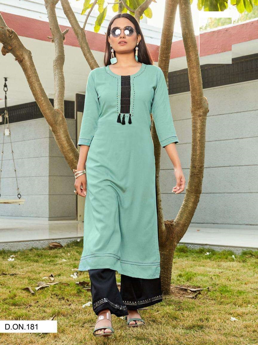 Buy Femeone Women Sky Blue Reyon Kurti and Pant Set - L Online at Best  Prices in India - JioMart.