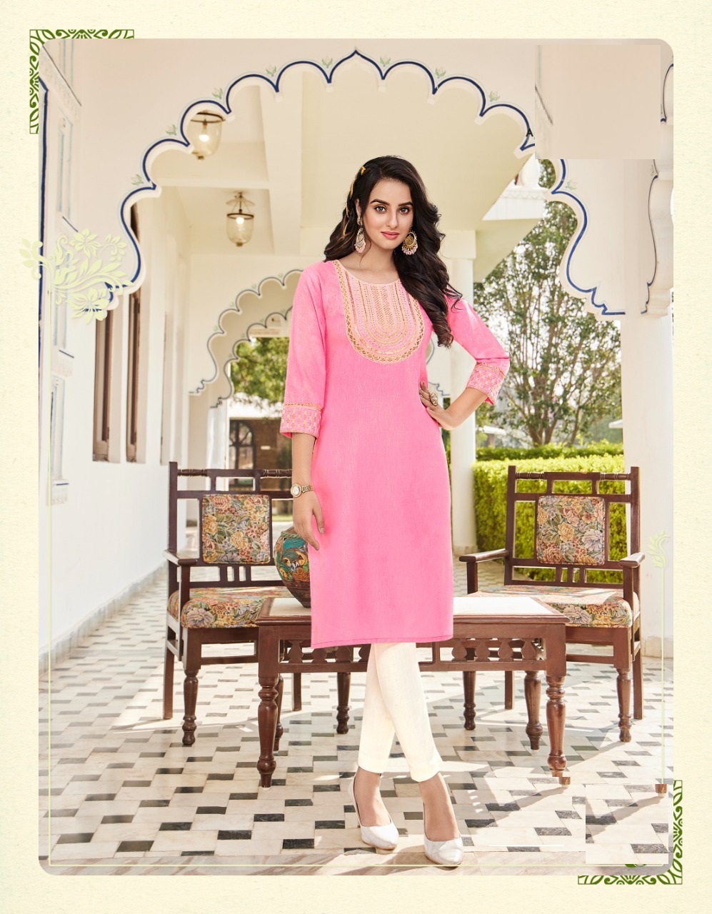 Embroidered Baby Pink Georgette Short Frock Kurti, Size: M, Wash Care:  Handwash at best price in Lucknow