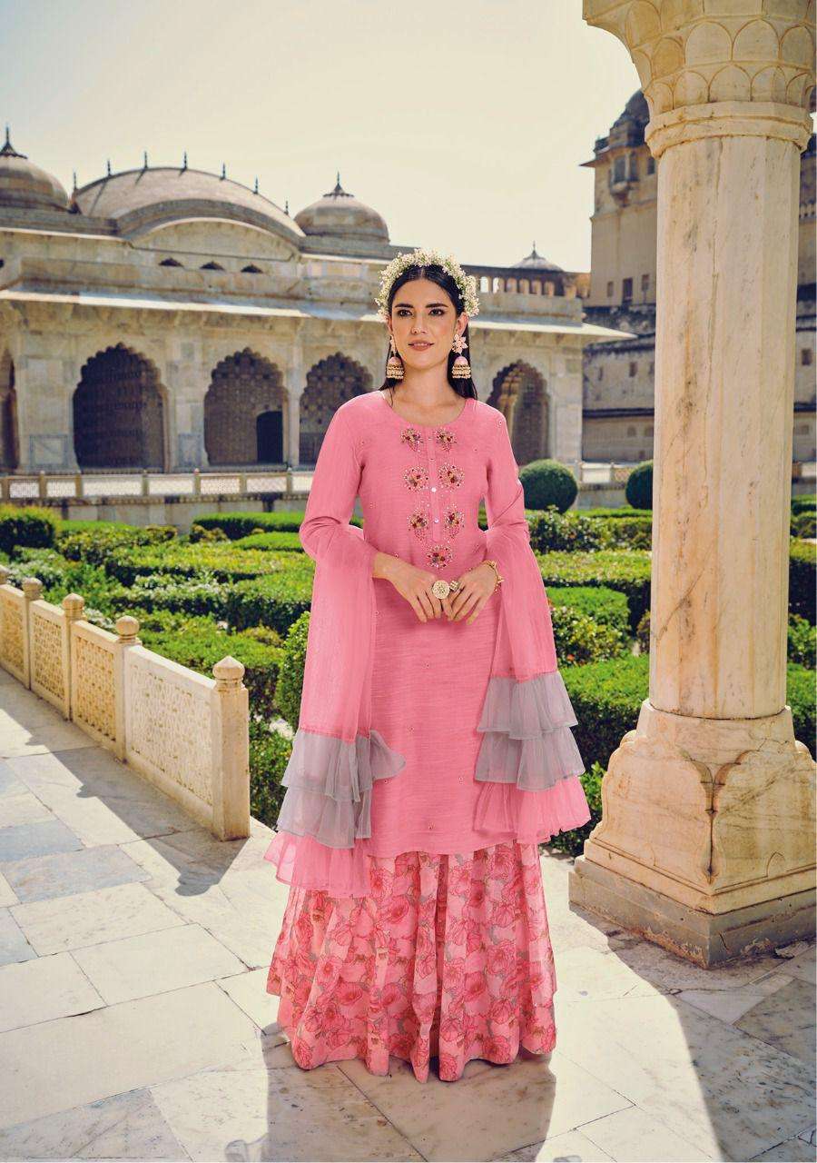 Pink Indowestern Party Wear Lehenga With Ruffle Dupatta 98004