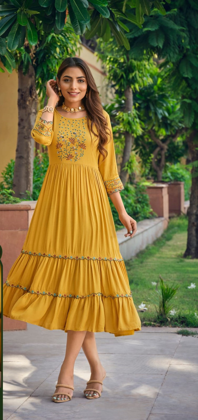 Buy Plain Yellow Cotton Designer Kurti Online