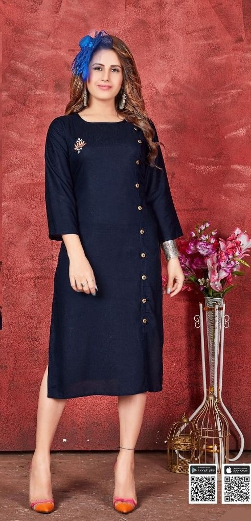 PARIS BLUE AJRAKH POCKET KURTI – Paris De Boutique