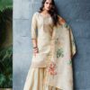 Ivory Soft Silk Embroidered Gharara Suit With Digital Print Silk Dupatta 1005