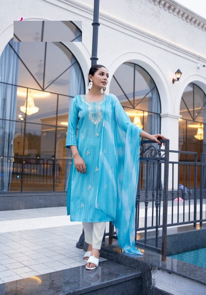 Alternative view of Casual Wear Lucknowi Work Kurta Set With Dupatta 1001