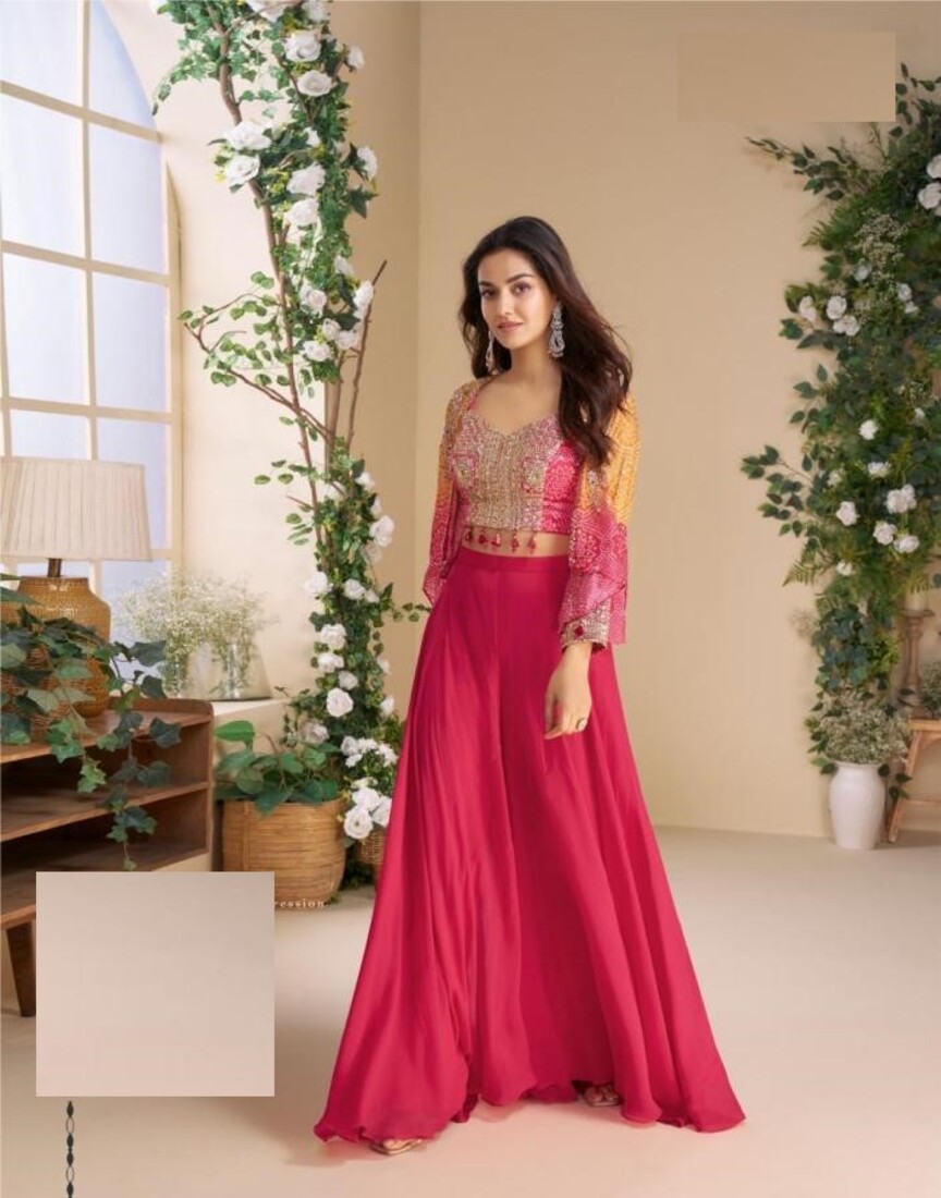 Alternative view of Chinon Silk Wedding & Ceremonial Indowestern Colllection 10045