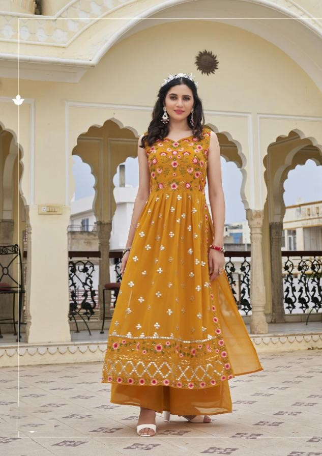 Trendy Pure Georgette Palazzo Kurti Sets 1005 - Aarshi Fashions