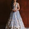 Grey Heavy Net Wedding Lehenga V3-343