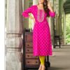 Pink Heavy Rayon Embroidery Casual Wear Kurtis 8002