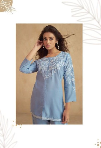 Alternative view of Pure Rayon Lucknowi Work Cord Set 907