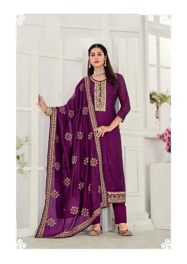 Stylish Silk Heavy Embroidery & Swarovski Diamonds Suits 14082
