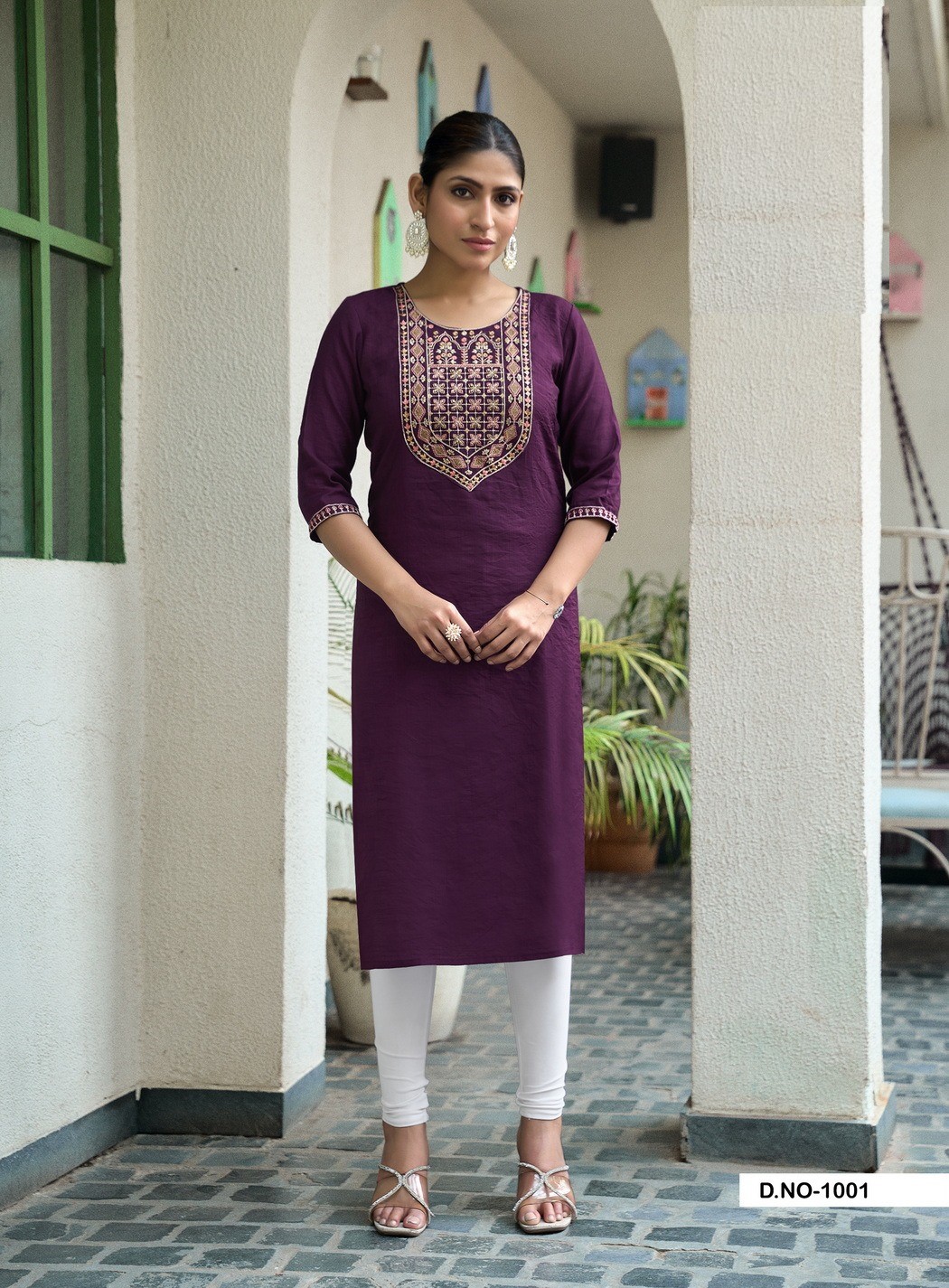 Casual Wear Vetican Silk Full Stitched Kurtis 1001