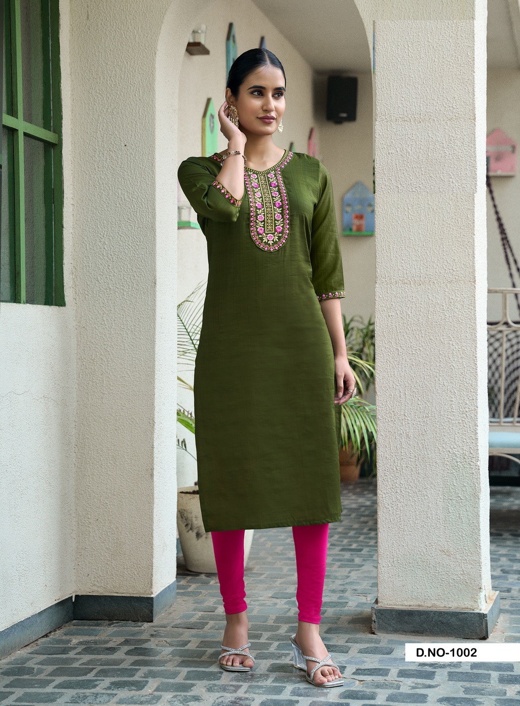 Alternative view of Casual Wear Vetican Silk Full Stitched Kurtis 1001